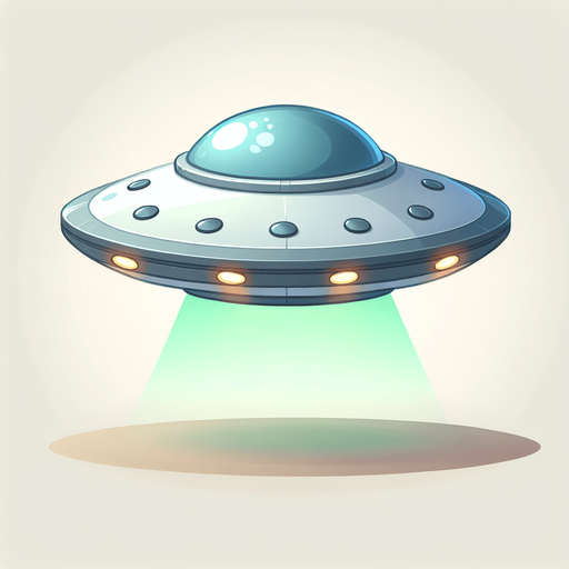 flying saucer, cartoon style.
Single Game Texture. In-Game asset. 2d. Blank background. High contrast. No shadows.
