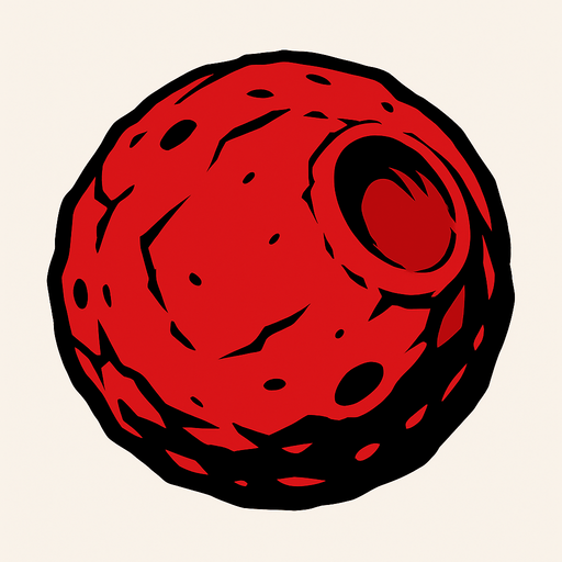 red meteor mall no flame effect.
In-Game asset.  2d.  High contrast.  No shadows