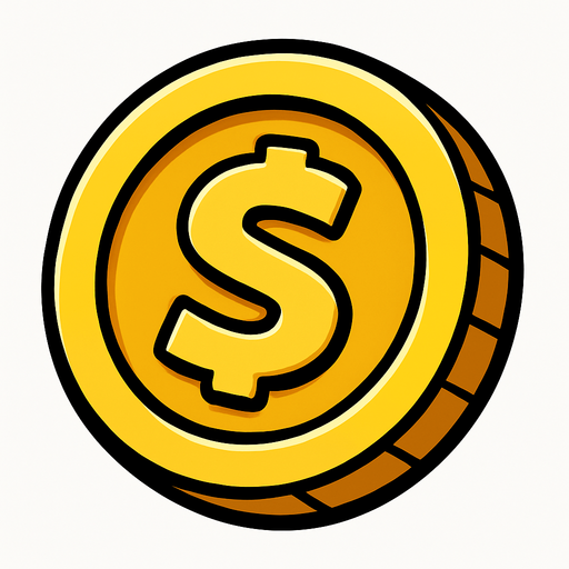 coin.
In-Game asset.  2d.  High contrast.  No shadows