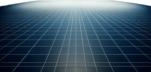 reimagine with only a grid floor with white/blue lines and dark background. no boxes, just a flat floor.
Background image. High contrast. No shadows.