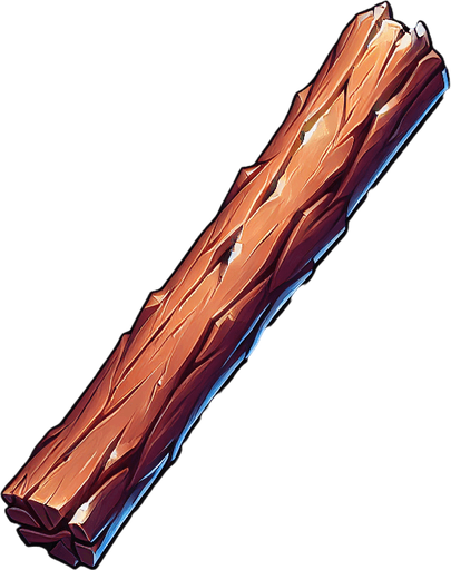 one wooden sticks.
Single Game Texture. In-Game asset. 2d. Blank background. High contrast. No shadows.