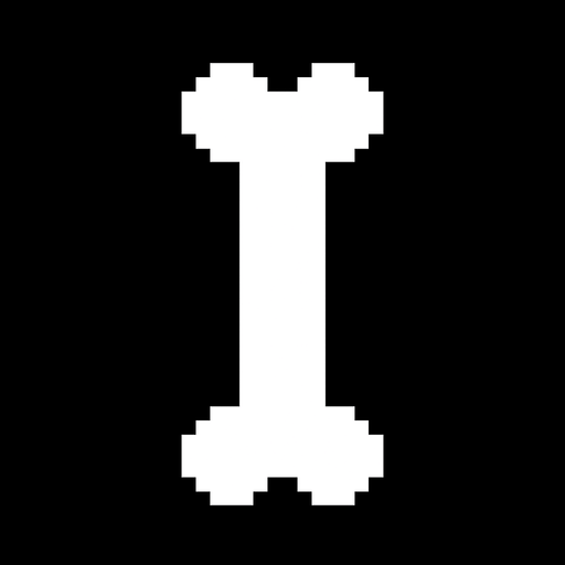 white bone undertale.
In-Game asset.  2d.  High contrast.  No shadows