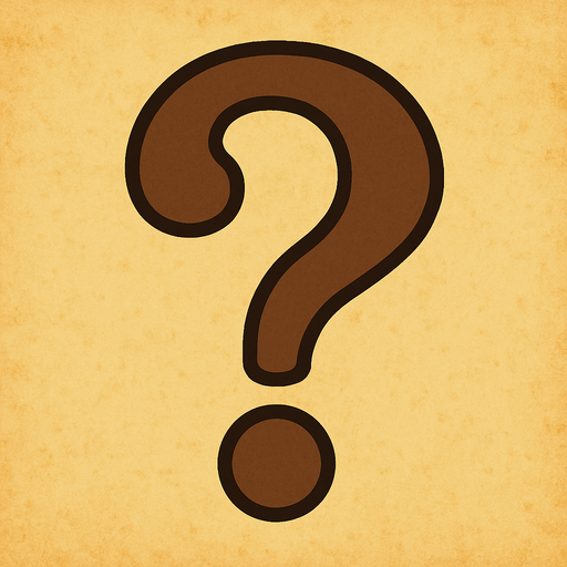Question mark professor Layton game style.
In-Game asset.  2d.  High contrast.  No shadows