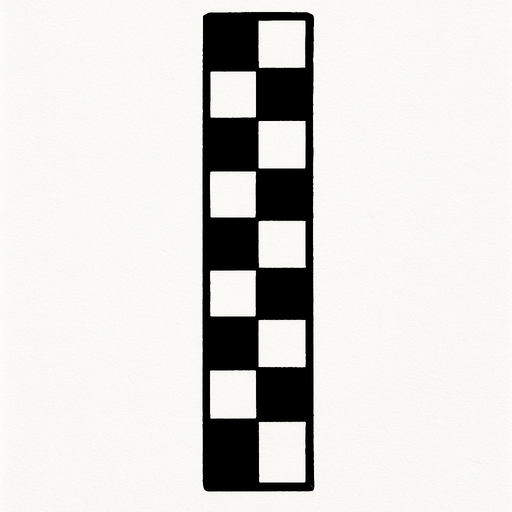 a line consisting of small squares in black and white is vertical from what happened at the races.
In-Game asset.  2d.  High contrast.  No shadows