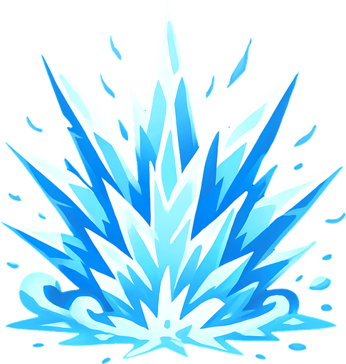 İce Explosion.
In-Game asset.  2d.  High contrast.  No shadows