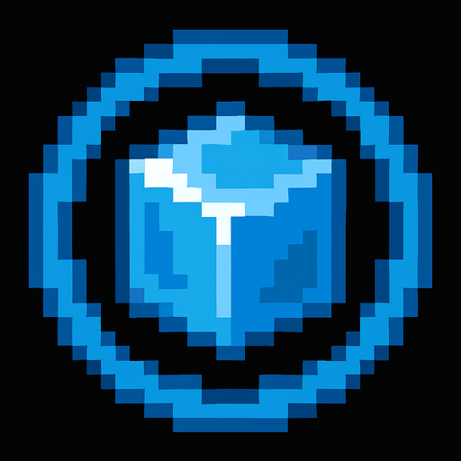 30x30, ice cube, symmetrical, circular.
In-Game asset.  2d.  High contrast.  No shadows