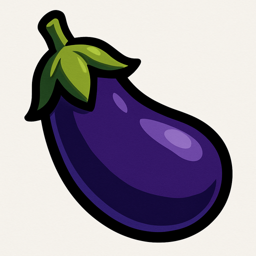 eggplant.
In-Game asset.  2d.  High contrast.  No shadows