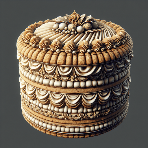 gâteau.
Single Game Texture.  In-Game asset.  2d.  Blank background.  High contrast.  No shadows