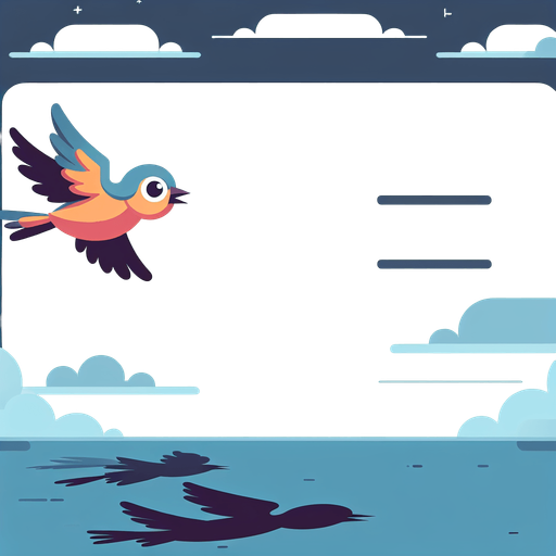 Flying bird.
Single Game Texture.  In-Game asset.  2d.  Blank background.  High contrast.  No shadows