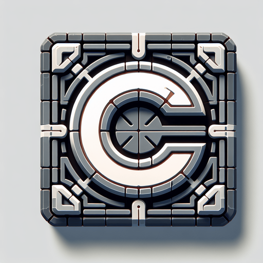 Letter C.
Single Game Texture.  In-Game asset.  2d.  Blank background.  High contrast.  No shadows
