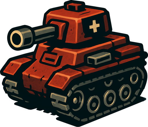 enemy tank.
In-Game asset.  2d.  High contrast.  No shadows