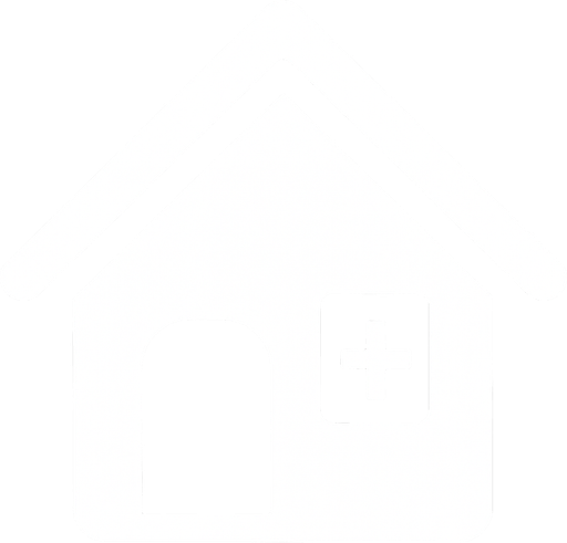 la figura de una casa color blanca simple para una interfaz.
In-Game asset.  2d.  High contrast.  No shadows