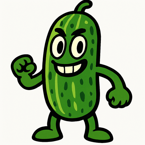 cucumber human.
In-Game asset.  2d.  High contrast.  No shadows