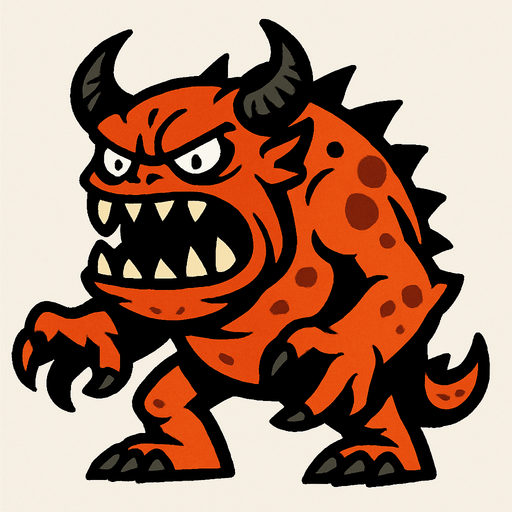 Canavar.
In-Game asset.  2d.  High contrast.  No shadows