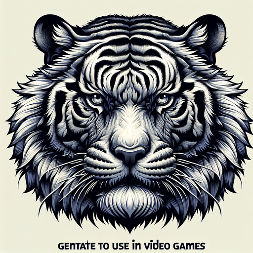 Tiger.
Single Game Texture.  In-Game asset.  2d.  Blank background.  No shadows