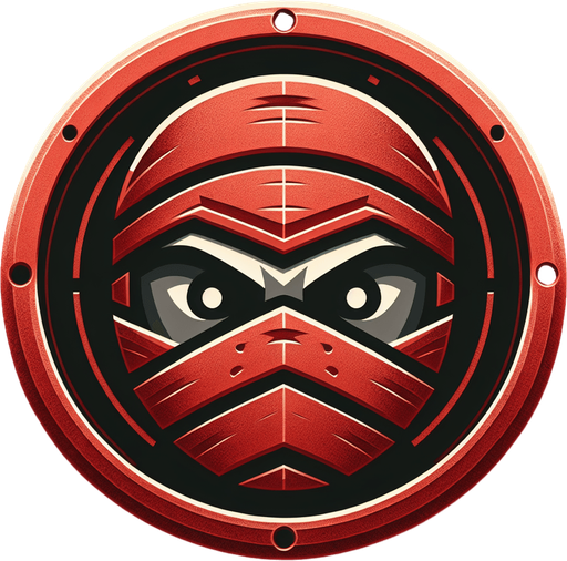 2d coin. Ninja face in the coin. red coin. 2 circles inside it.
Single Game Texture. In-Game asset. 2d. Blank background. High contrast. No shadows.