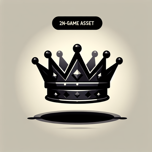 Black crown.
Single Game Texture.  In-Game asset.  2d.  Blank background.  High contrast.  No shadows