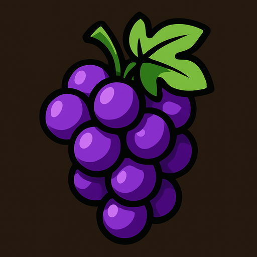 Grape.
In-Game asset.  2d.  High contrast.  No shadows