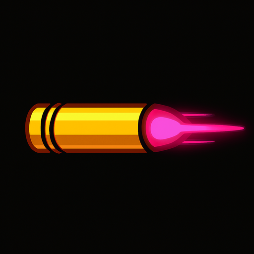 Lazer Işını Mermisi Düz
In-Game asset.  2d.  High contrast.  No shadows