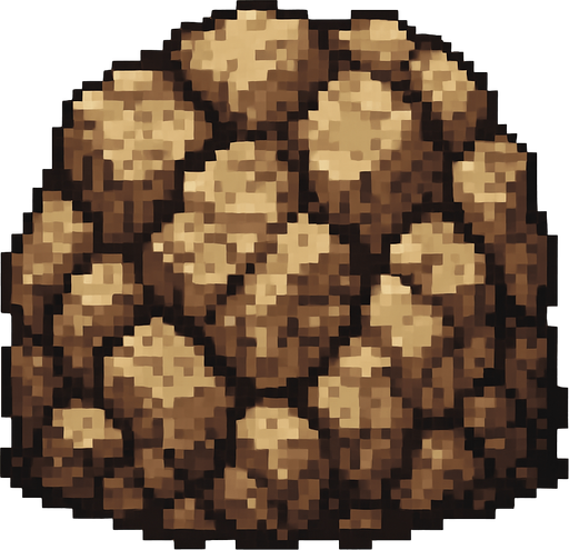 roca madre.
In-Game asset.  2d.  High contrast.  No shadows. pixelart