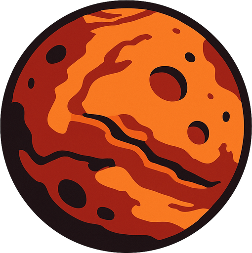 Mars.
In-Game asset.  2d.  High contrast.  No shadows