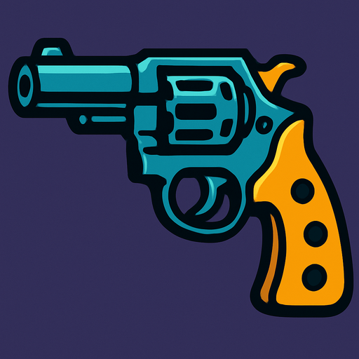 revovler.
In-Game asset.  2d.  High contrast.  No shadows