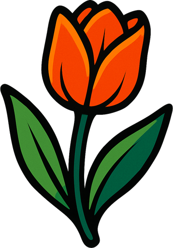 Orange tulip.
In-Game asset.  2d.  High contrast.  No shadows