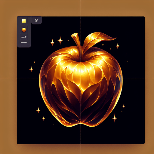 Golden Apple
Single Game Texture. In-Game asset. 2d. Blank background. High contrast. No shadows.