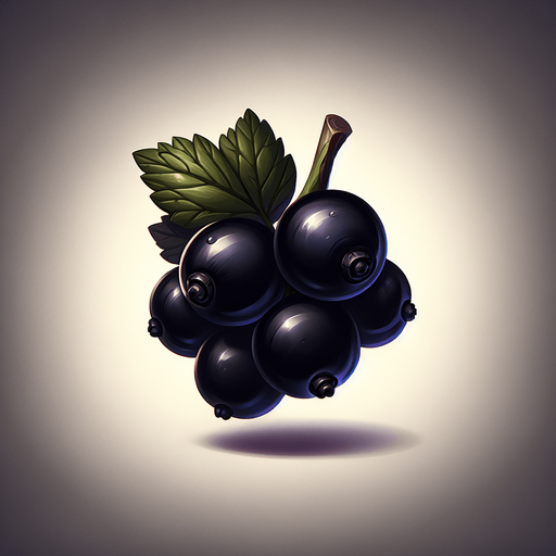 black currant.
Single Game Texture. In-Game asset. 2d. Blank background. High contrast. No shadows.