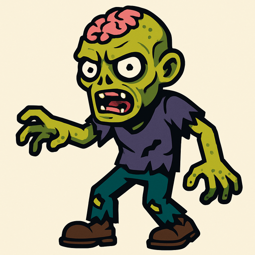 zombie.
In-Game asset.  2d.  High contrast.  No shadows