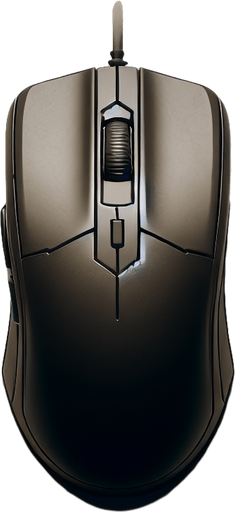 computer mouse top view.
Single Game Texture. In-Game asset. 2d. Blank background. High contrast. No shadows.