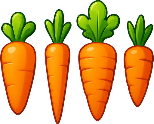 Pack of different carrot.
In-Game asset.  High contrast.  No shadows. 3D