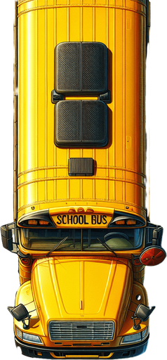 Yellow bus in a top down view.
Single Game Texture.  In-Game asset.  High contrast.  No shadows