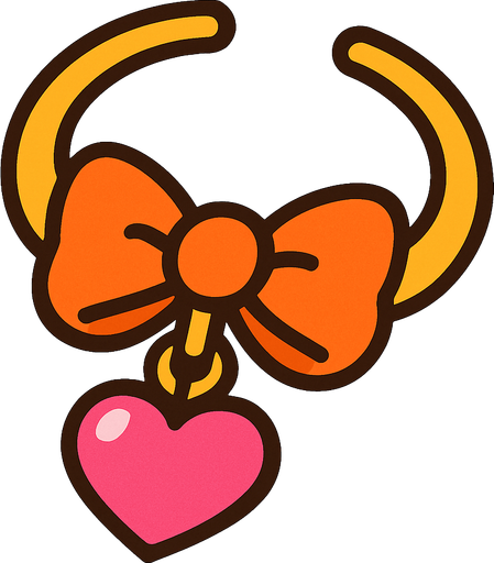 cute design accessory top view..
In-Game asset.  2d.  High contrast.  No shadows
