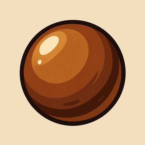 Kahverengi bilye.
In-Game asset.  2d.  High contrast.  No shadows