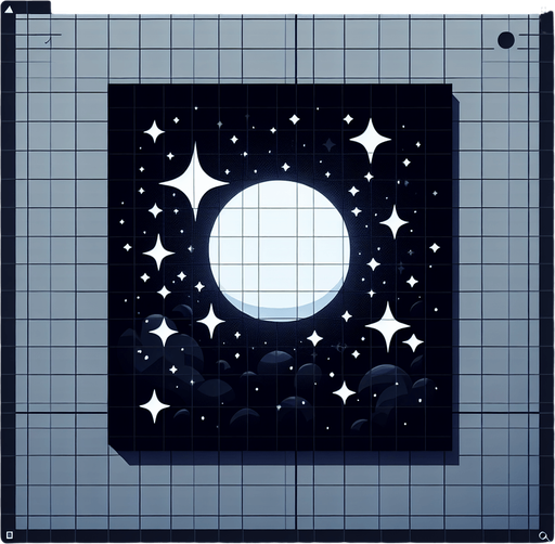 a black background filled with stars.
Single Game Texture.  In-Game asset.  2d.  Blank background.  High contrast.  No shadows