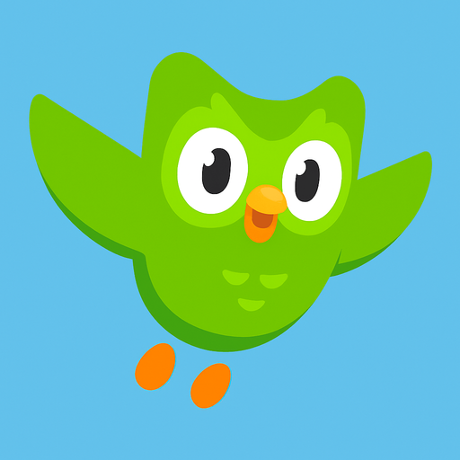 Duolingo but its flying.
In-Game asset.  2d.  High contrast.  No shadows