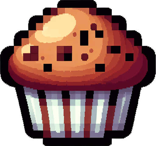 Imple 2d Muffin, flat.
Single Game Texture. In-Game asset. 2d. Blank background. High contrast. No shadows.