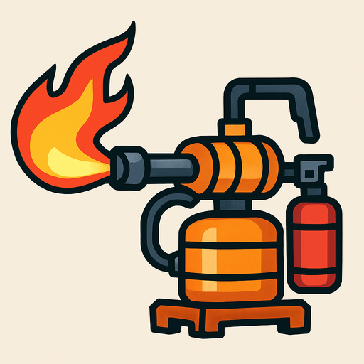 Alev makinesi.
In-Game asset.  2d.  High contrast.  No shadows