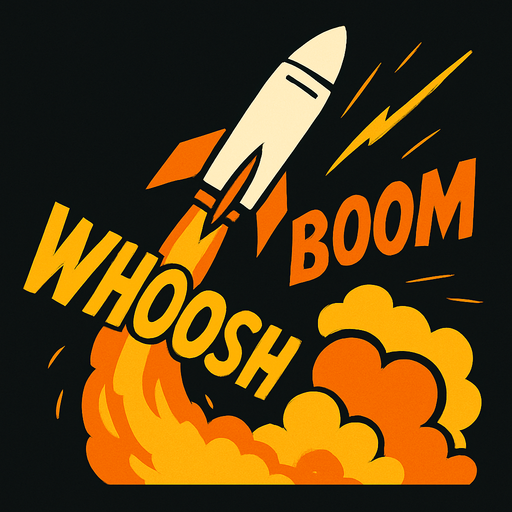 A powerful and dynamic rocket launch sound effect for a 2D arcade game. It should include ignition, rising whoosh, and a subtle explosion fade as it flies off-screen.".
In-Game asset.  2d.  High contrast.  No shadows