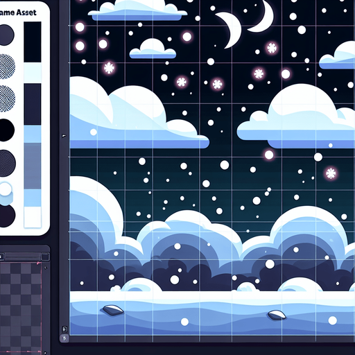 разлетелся снег, мультяшный.
Single Game Texture.  In-Game asset.  2d.  Blank background.  High contrast.  No shadows