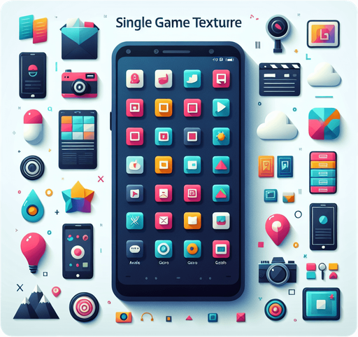 Телефон с приложениями.
Single Game Texture. In-Game asset. 2d. Blank background. High contrast. No shadows.
