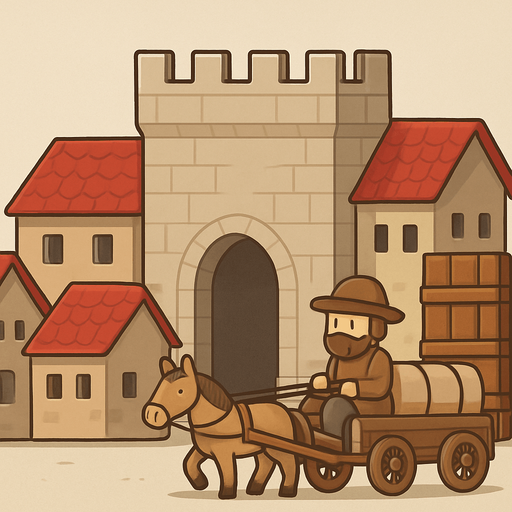 evleri artır şehirimsi kale görünümü ve asker ve silah yerine at arabalı tuccar olmalı