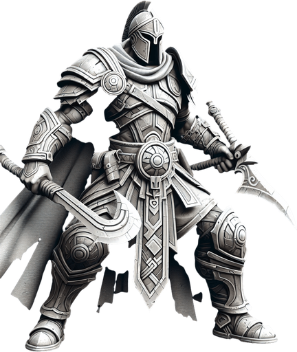 Great warrior.
Single Game Texture. In-Game asset. 2d. Blank background. High contrast. No shadows.