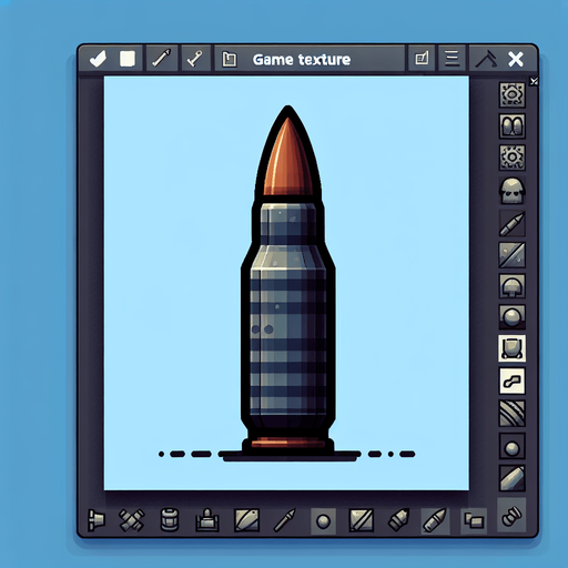 vertical tank bullet.
Single Game Texture.  In-Game asset.  2d.  Blank background.  High contrast.  No shadows