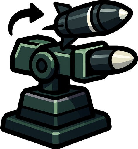 Homing bullet turret.
In-Game asset.  2d.  High contrast.  No shadows