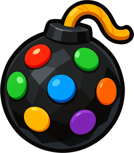 Color bomb gem.
In-Game asset.  2d.  High contrast.  No shadows