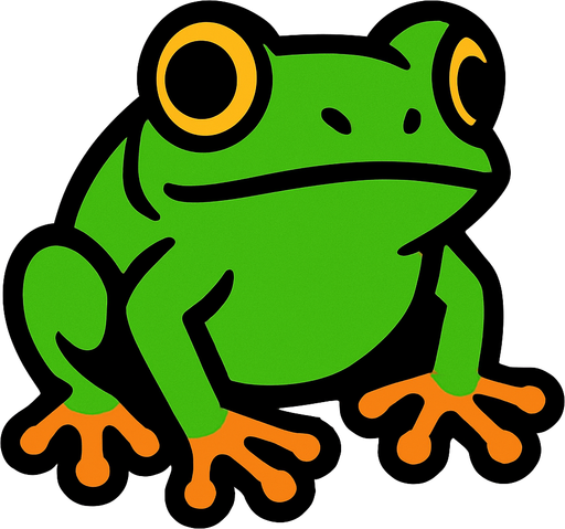 Frog.
In-Game asset.  2d.  High contrast.  No shadows