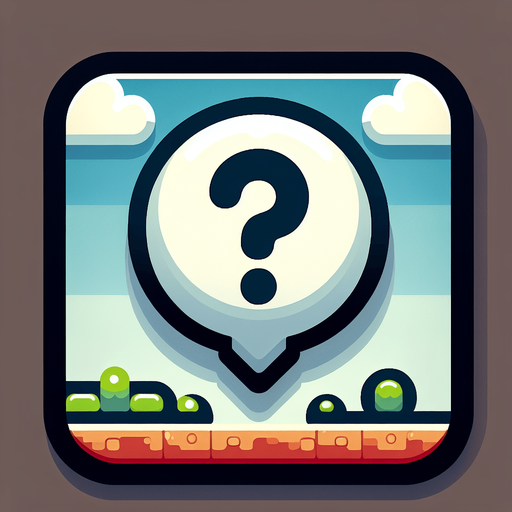 a speech bubbly with a question mark, cartoon Single Game Texture. In-Game asset. 2d. Blank background. High contrast. No shadows.