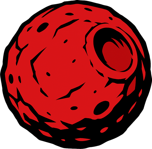 red meteor mall no flame effect.
In-Game asset.  2d.  High contrast.  No shadows